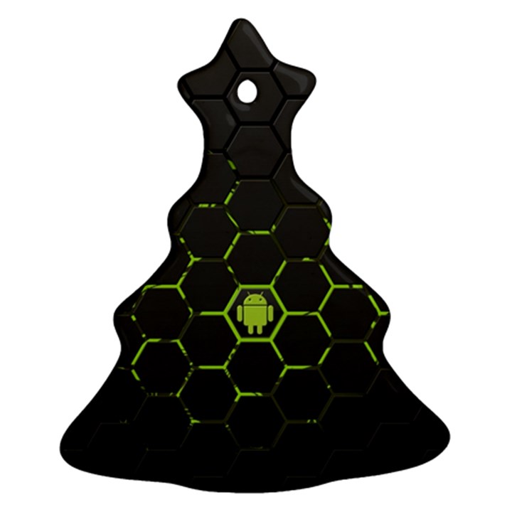 Green Android Honeycomb Gree Ornament (Christmas Tree) 