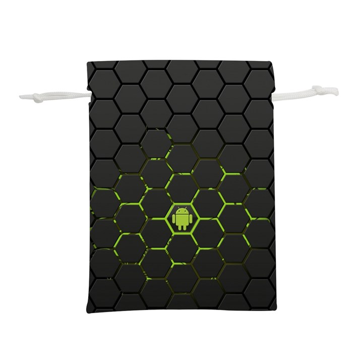 Green Android Honeycomb Gree Lightweight Drawstring Pouch (S)