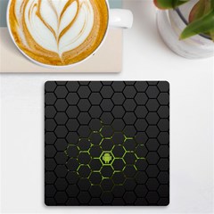 Green Android Honeycomb Gree Uv Print Square Tile Coaster  by Ket1n9