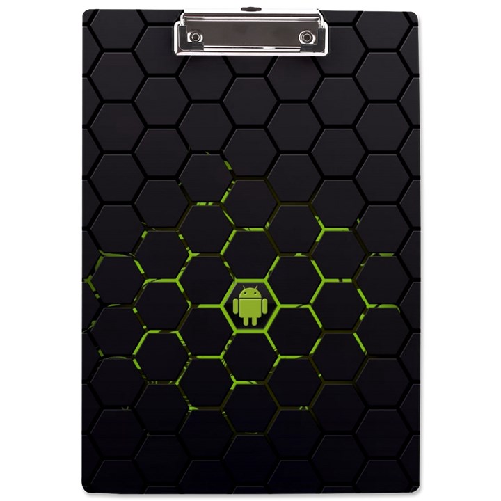 Green Android Honeycomb Gree A4 Acrylic Clipboard