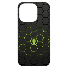 Green Android Honeycomb Gree iPhone 14 Pro Black UV Print Case