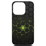 Green Android Honeycomb Gree iPhone 14 Pro Black UV Print Case Front