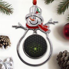 Green Android Honeycomb Gree Metal Snowman Ornament