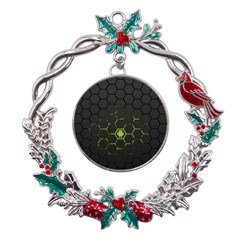 Green Android Honeycomb Gree Metal X mas Wreath Holly Leaf Ornament by Ket1n9