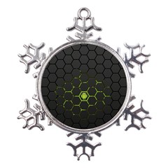 Green Android Honeycomb Gree Metal Large Snowflake Ornament by Ket1n9