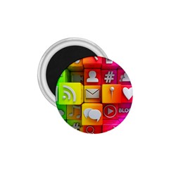 Colorful 3d Social Media 1 75  Magnets by Ket1n9