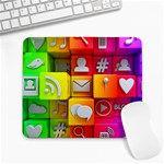 Colorful 3d Social Media Large Mousepad Front