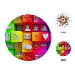 Colorful 3d Social Media Playing Cards Single Design (round) by Ket1n9