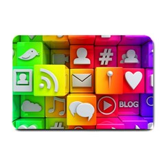 Colorful 3d Social Media Small Doormat by Ket1n9