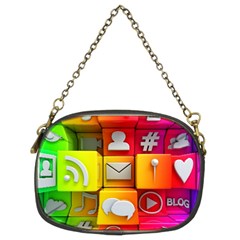 Colorful 3d Social Media Chain Purse (two Sides) by Ket1n9