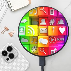 Colorful 3d Social Media Wireless Fast Charger(black) by Ket1n9