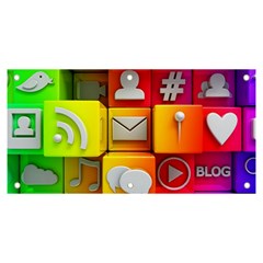 Colorful 3d Social Media Banner And Sign 6  X 3  by Ket1n9