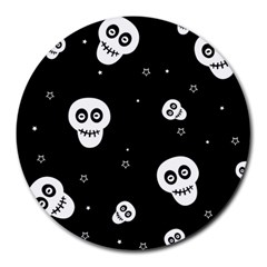 Skull Pattern Round Mousepad by Ket1n9