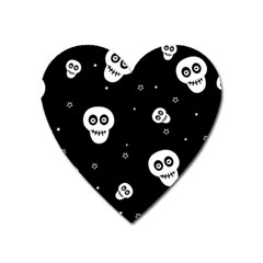 Skull Pattern Heart Magnet by Ket1n9