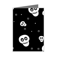 Skull Pattern Mini Greeting Card by Ket1n9