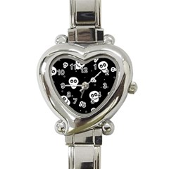 Skull Pattern Heart Italian Charm Watch by Ket1n9