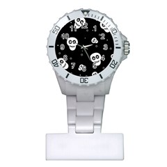 Skull Pattern Plastic Nurses Watch