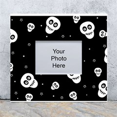 Skull Pattern White Wall Photo Frame 5  X 7  by Ket1n9