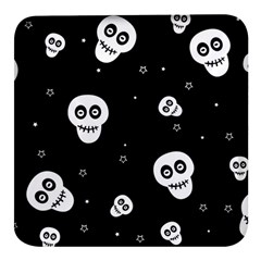 Skull Pattern Square Glass Fridge Magnet (4 Pack)