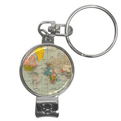 Vintage World Map Nail Clippers Key Chain by Ket1n9