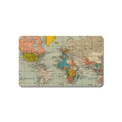 Vintage World Map Magnet (name Card) by Ket1n9