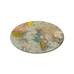 Vintage World Map Sticker Oval (100 pack) Front