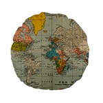 Vintage World Map Standard 15  Premium Round Cushions Back