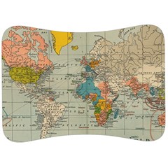 Vintage World Map Velour Seat Head Rest Cushion by Ket1n9