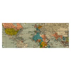 Vintage World Map Banner And Sign 8  X 3  by Ket1n9