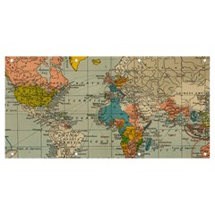 Vintage World Map Banner And Sign 8  X 4  by Ket1n9