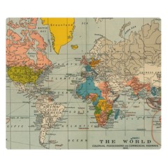 Vintage World Map Premium Plush Fleece Blanket (small) by Ket1n9