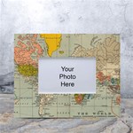 Vintage World Map White Tabletop Photo Frame 4 x6  Front