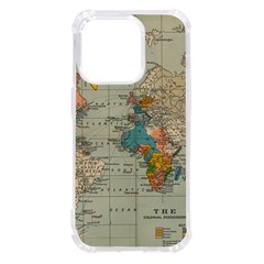 Vintage World Map Iphone 14 Pro Tpu Uv Print Case by Ket1n9