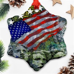 Usa United States Of America Images Independence Day Snowflake Ornament (two Sides) by Ket1n9