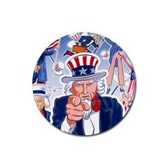 United States Of America Images Independence Day Rubber Coaster (round) by Ket1n9