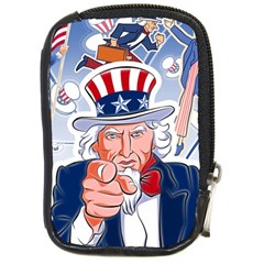 United States Of America Images Independence Day Compact Camera Leather Case by Ket1n9