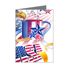 Independence Day United States Of America Mini Greeting Card by Ket1n9