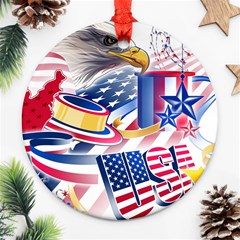 United States Of America Usa  Images Independence Day Ornament (round) by Ket1n9