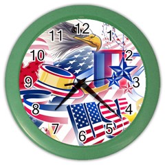 Independence Day United States Of America Color Wall Clock by Ket1n9