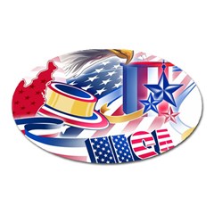 United States Of America Usa  Images Independence Day Oval Magnet by Ket1n9