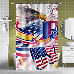 Independence Day United States Of America Shower Curtain 48  X 72  (small)  by Ket1n9