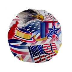 Independence Day United States Of America Standard 15  Premium Round Cushions by Ket1n9