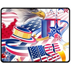 Independence Day United States Of America Two Sides Fleece Blanket (medium) by Ket1n9