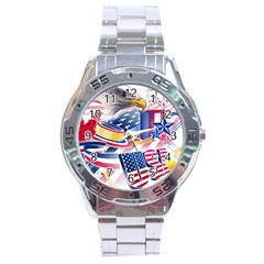 United States Of America Usa  Images Independence Day Stainless Steel Analogue Watch