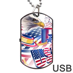 United States Of America Usa  Images Independence Day Dog Tag Usb Flash (two Sides) by Ket1n9