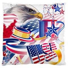 United States Of America Usa  Images Independence Day Large Premium Plush Fleece Cushion Case (two Sides) by Ket1n9