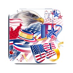 United States Of America Usa  Images Independence Day Square Metal Box (black)