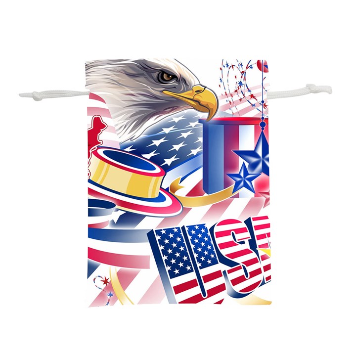 Independence Day United States Of America Lightweight Drawstring Pouch (S)