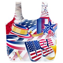 United States Of America Usa  Images Independence Day Full Print Recycle Bag (xxl) by Ket1n9