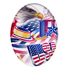 Independence Day United States Of America Oval Glass Fridge Magnet (4 Pack) by Ket1n9